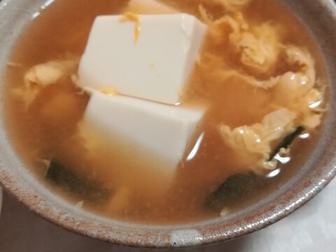 簡単♪豆腐と卵の中華スープ